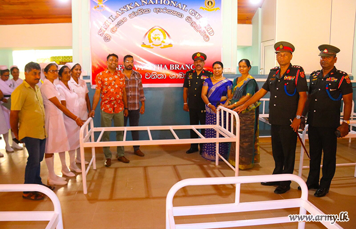 ශ්‍රී ලංකා ජාතික ආරක්‍ෂක බලමුළු සේවා වනිතා ශාඛාවෙන් රෝහල් ඇඳන් පරිත්‍යාගයක්